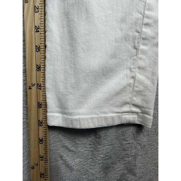 Eileen Fisher Jeans 6 White Organic Cotton Stretch Straight Tapered 31x29 - Picture 5 of 12